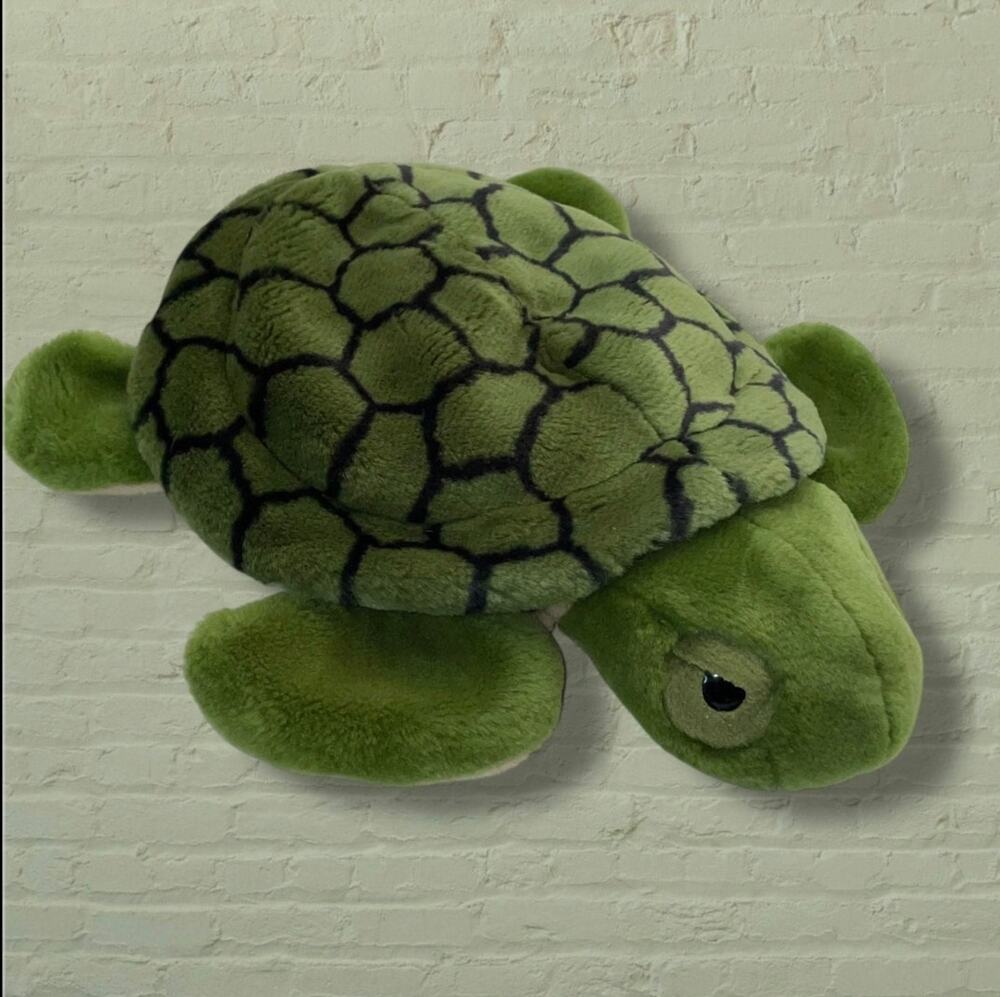 Aurora Green Sea Turtle Hand Puppet Plush Stuffed Animal Shell Tortoise Toy Gift